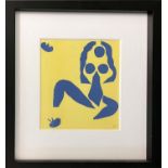 AFTER HENRI MATISSE, 'Blue Nude', lithograph, 25cm x 22cm, printed monogram in image framed.