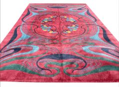 ART NOUVEAU DESIGN NEPALESE CARPET, 350cm x 245cm, hand knotted wool.