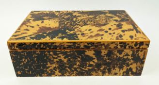 TORTOISESHELL VENEERED BOX, enclosing a single compartment, 20th century 11.5cm H x 36cm x 23cm.