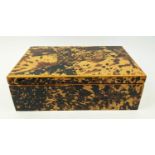 TORTOISESHELL VENEERED BOX, enclosing a single compartment, 20th century 11.5cm H x 36cm x 23cm.