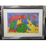 JOAN MIRO (1893-1983), 'Ubu Roi plate 11', original lithograph 1966, 82cm x 40cm, Framed.