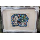 AFTER FERNAND LEGER (1881-1955), 'Tete et cactus', original serigraph, 35cm x 27.5cm, Framed.