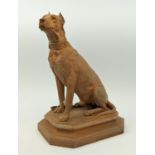 FIGURE OF A DOG, probably 19th century, terracotta, named 'Carlo', inscribed to base, '