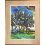 ROBERT 'BOB' WALLS, New Zealand (1927-1999) 'Landscape', watercolour, 72cm x 52cms, signed framed.