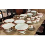 PART DINNER SERVICE, Pirhaen Hauser, Czechoslovakia including 18 dinner plates, 18 soup bowls, 18