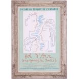 PABLO PICASSO, Rare Bol d'Air lithograph, after the original drawing, Art et Solidarite, signed in