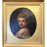 19TH CENTURY SCHOOL, 'Portrait of a Young Girl', oil on canvas, 48cm x 40cm, framed.