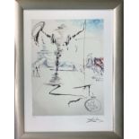 AFTER SALVADOR DALI, 'Don Quixotte in an Infinite Landscape' offsett lithograph, 47cm x 36cm,