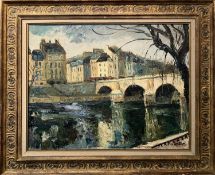 YVES ANDRE MOLEUX (Born 1906, France) 'Pont Neuf, Paris', oil on canvas 53cm x 64cm, signed, framed.