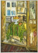 MANNER OF PAUL CEZANNE (French 1839-1906) 'Balcony View', oil on canvas, 81cm x 59cm, framed.