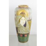 REISSNER STELLMACHER & KESSEL AMPHORA PORTRAIT VASE, circa 1900, model number 2046, decorated with