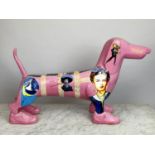 KOKPELLI (b.1954) SCULPTURED DOG, 'Viva la vida', resin with Frida Kahlo embellished art, signed
