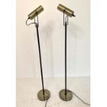 ACCENT LIGHTS, a pair, floor standing, gilt metal, 126cm H. (2)