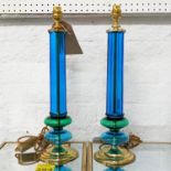 CENEDESE MURANO GLASS TABLE LAMPS, a pair, 46.5cm H, vintage. (2)