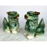 DOGS OF FOO, a pair, Chinese ceramic, 25cm H. (2)