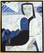 CYNTHIA GOMEZ CORTES (b. 1965, Mexico), 'Cubist Portrait of a Young Woman - Yo, Como Sor Juana',