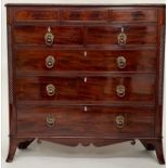 SCOTTISH HALL CHEST, early 19th century mahogany and satinwood line inlaid of adapted shallow