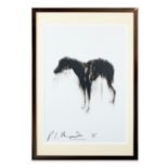 RACHEL HOWARD B1969), 'Black Dog' lithograph, framed.