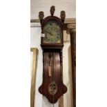 DUTCH FRISIAN STAART WALL CLOCK, 19th century, with hand painted moon calendar face and pressed