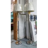 LAUREN RALPH LAUREN FLOOR LAMPS, a pair, 144cm H with shades. (2)