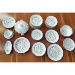 LOURIOUX PART DINNER SET, comprising 20 plates, 9 smaller plates, 6 soup dishes, comport low