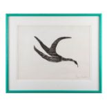 PAUL DIERUES (1907-1968), 'Der Vogel' woodcut, 65cm x 80cm, signed and dated.