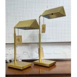 LAUREN RALPH LAUREN DESK LAMPS, a pair, height adjustable, 60cm at tallest. (2)