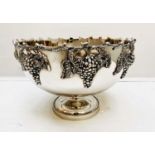 CHAMPAGNE BATH, grape vine decoration, polished metal, 25cm H x 40cm D.