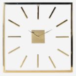 WALL CLOCK, 45cm x 45cm x 5cm, glass with dial and gilt metal embellishment