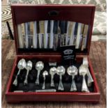 CUTLERY SET, silver plated by Cooper Ludlam, Sheffield, England, Art Deco pattern, eight place