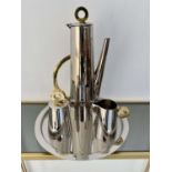 COFFEE SET, Art Deco style design, comprising coffee pot, milk jug, sugar pot and tray, the coffee