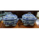 SPODE SOUP TUREENS, 33cm x 23cm x 23cm approx. (2)