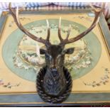 STAGS HEAD with antlers, 98cm H x 81cm W, resin.