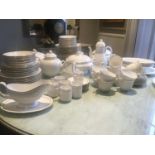 DINNER SERVICE, English fine bone china, Royal Worcester, 'Contessa', 12 place, 6 piece settings,