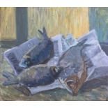 VALERI KOMAROV (born in 1939) 'Gilt Head Bream' 1996, oil on board, 52cm x 60cm.