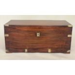 TRUNK, 19th century Chinese Export, camphorwood and brass bound with rising lid and carrying