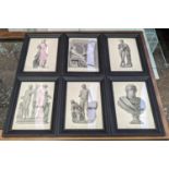 CLASSICAL STYLE PRINTS, a set of six, framed and glazed, 37cm x 28. (6)