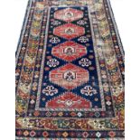 ANTIQUE CAUCASIAN SHIRVAN RUG, 190cm x 120cm.