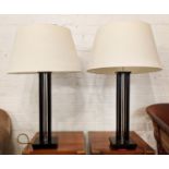 TABLE LAMPS, a pair, each overall 83cm H including shades.