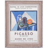 PABLO PICASSO, Musee de Lyon, rare original lithographic poster, signed in the plate, limited