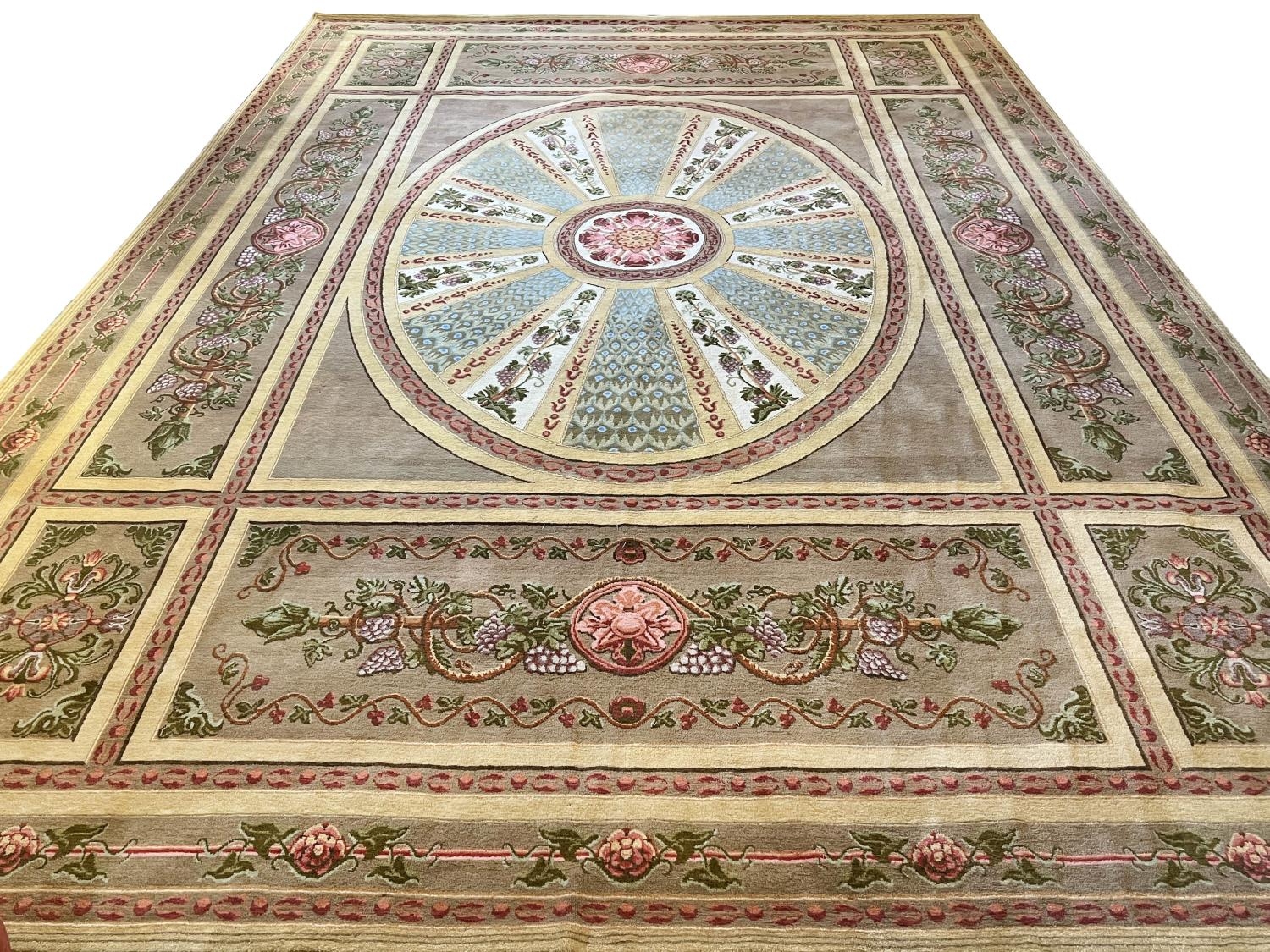 AUBUSSON DESIGN CARPET, 566cm x 411cm.