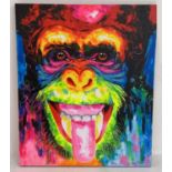 PORTRAIT OF AN APE, 120cm x 100cm, contemporary school, acrylic on canvas.