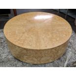 CIRCULAR LOW TABLE, Art Deco style ash, 115cm W x 36cm H, of recent manufacture.