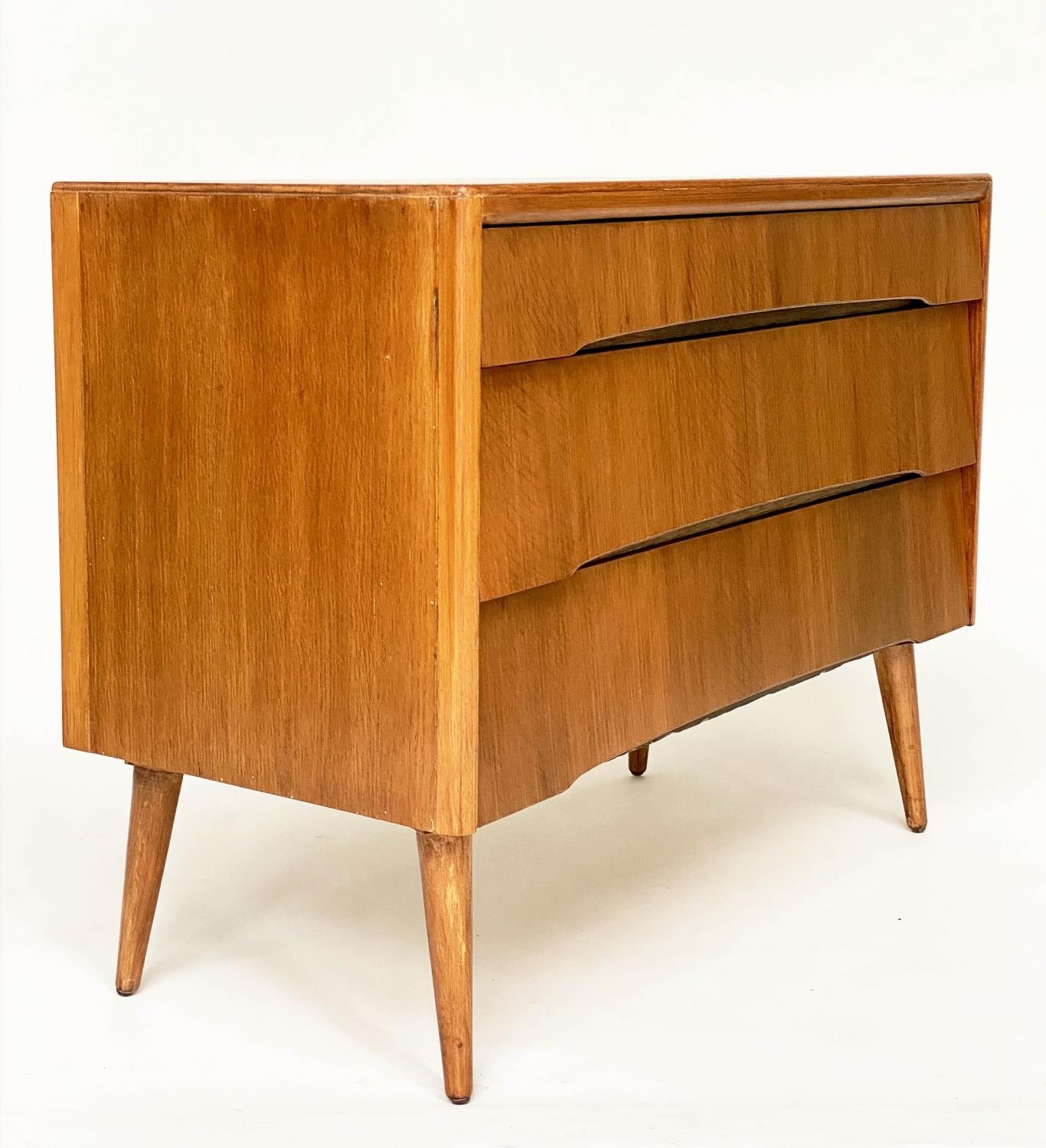 AVALON YATTON CHEST, 1970s oak, with three long drawers and splay supports, 91cm W x 42cm D x 70cm. - Image 3 of 8