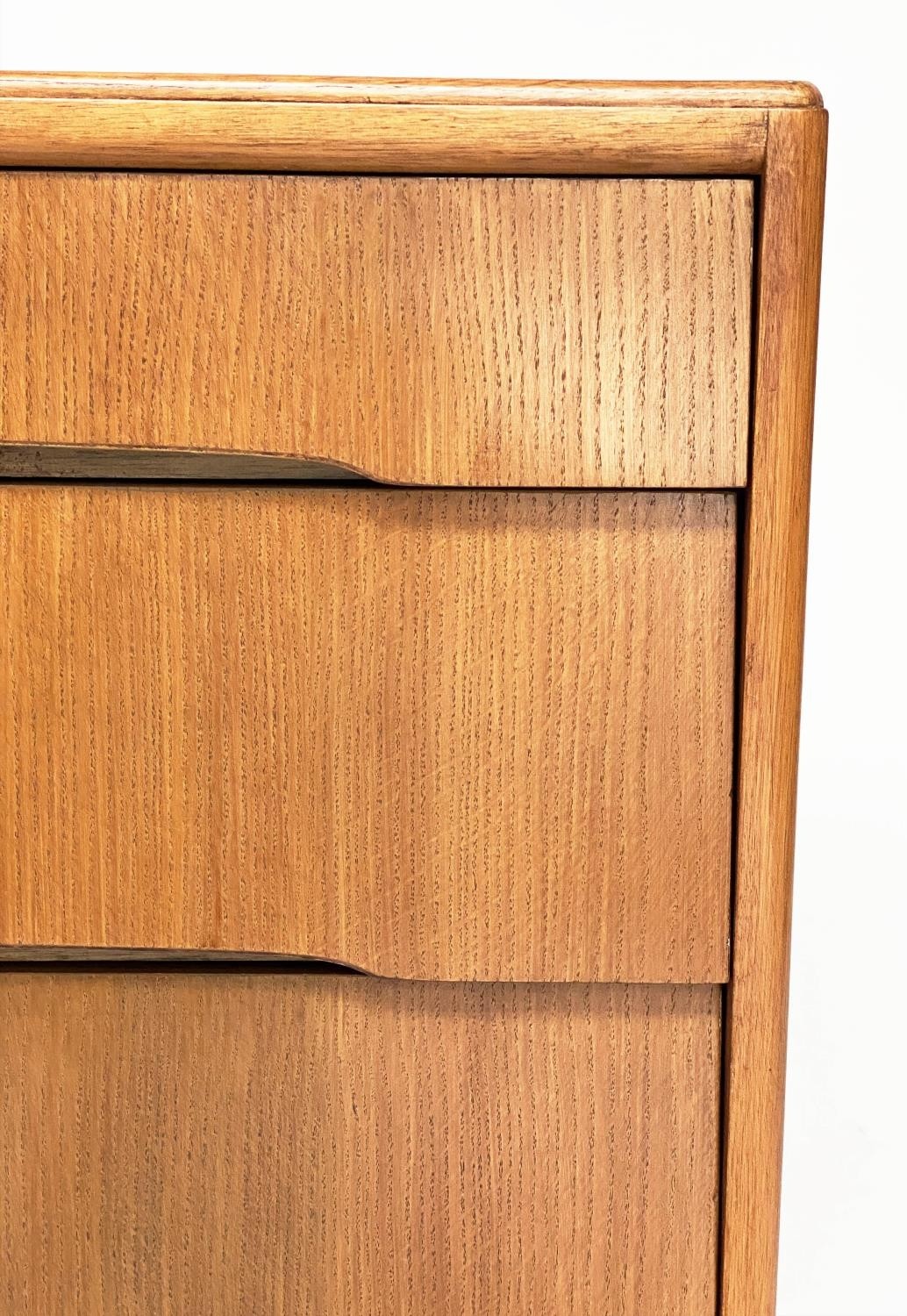 AVALON YATTON CHEST, 1970s oak, with three long drawers and splay supports, 91cm W x 42cm D x 70cm. - Image 5 of 8