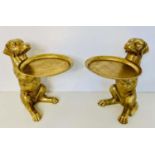 DOG BUTLERS, a pair, 43cm H, gilt finish. (2)