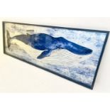 STUDY OF A WHALE, contemporary school, framed, 44cm x 120cm.