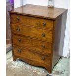 CHEST, 78cm H x 63cm W x 48cm D, Regency mahogany of four drawers (adapted).
