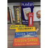 ADVERTISING SIGNS OF VARIOUS DESCRIPTIONS, 92cm x 45cm at largest, five vintage and two repro. (8)