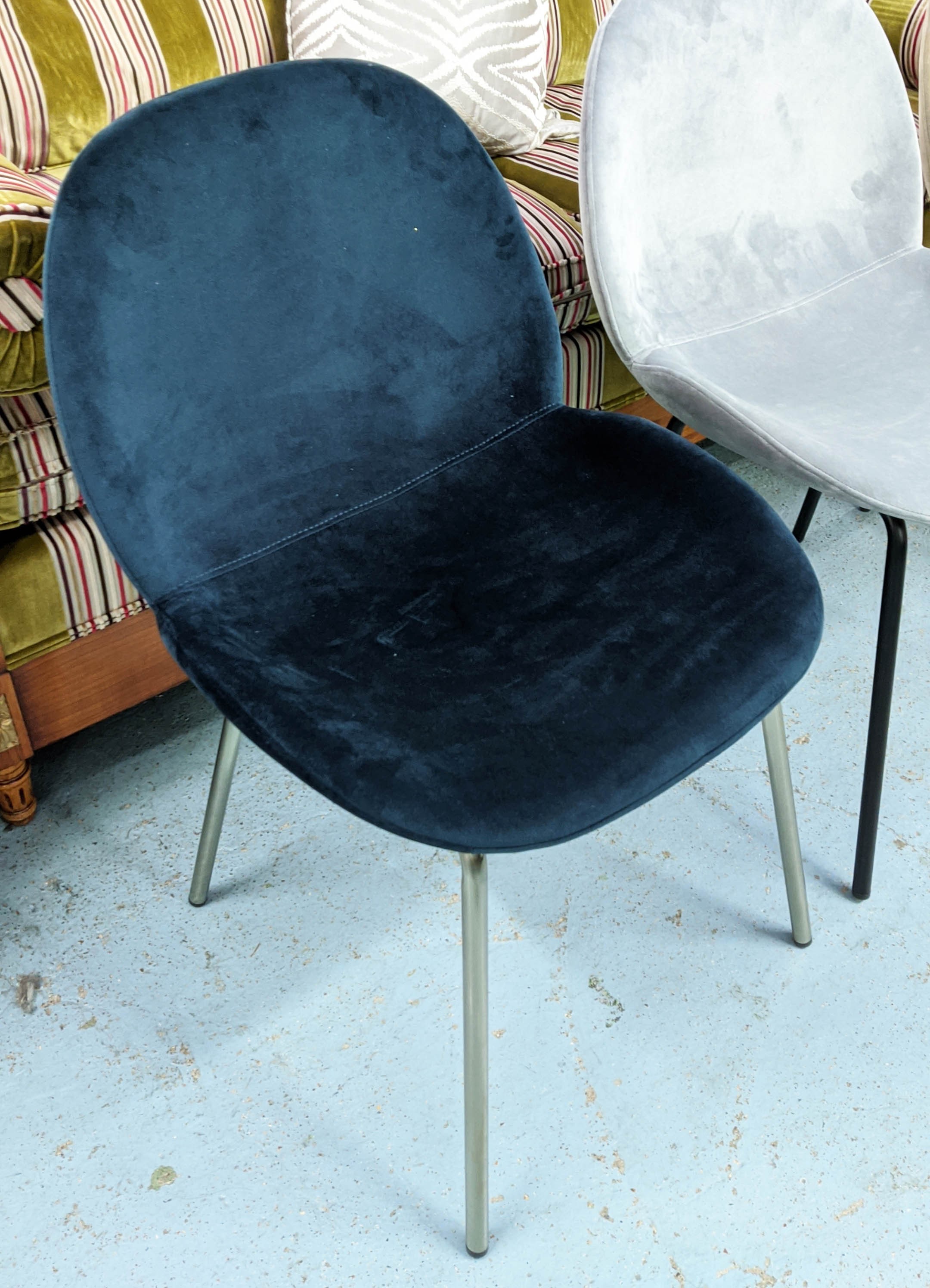 AFTER GAMFRATESI BEETLE STYLE CHAIRS, a set of six, various colours, 81cm H. (6) - Image 3 of 5